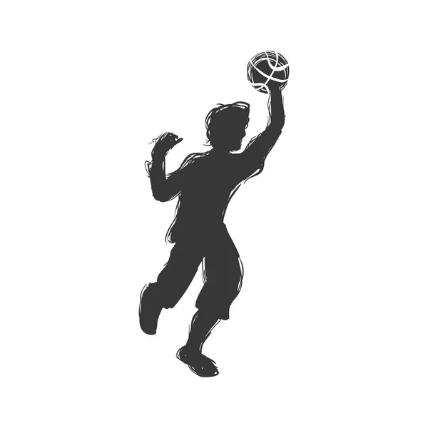 Icono del jugador. Diseño de baloncesto. Gráfico vectorial — Vector de stock