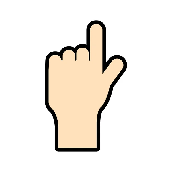 Gesto con el icono de dedos. Diseño de la mano humana. gráfico vectorial — Vector de stock