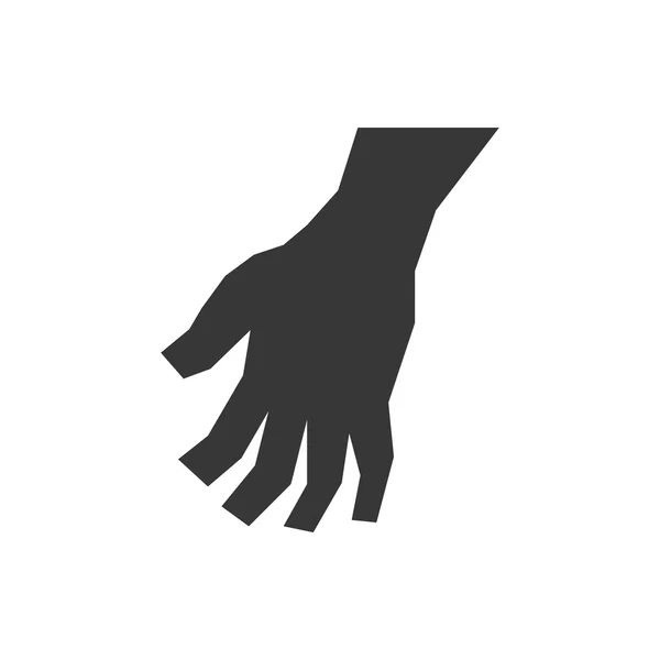 Icono de silueta de mano humana. Diseño de gestos. Gráfico vectorial — Vector de stock