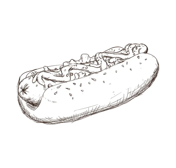 Icono de perro caliente. Diseño de comida rápida. gráfico vectorial — Archivo Imágenes Vectoriales