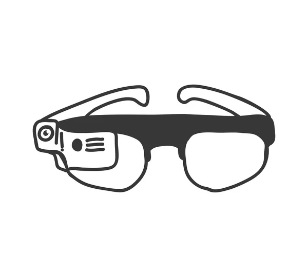 Icono de gafas. Diseño de tecnología portátil. Gráfico vectorial — Vector de stock