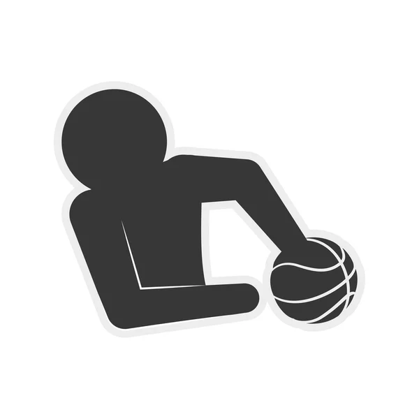 Spieler-Symbol. Basketball-Design. Vektorgrafik — Stockvektor