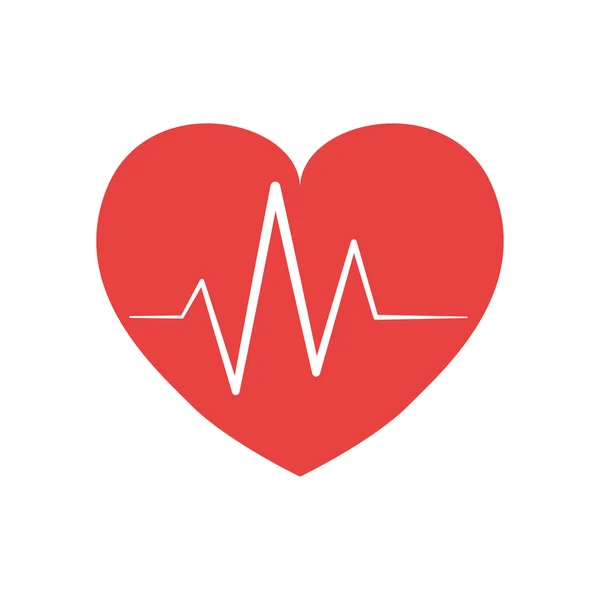 Icono de pulso y forma de corazón. Diseño de amor. Gráfico vectorial — Vector de stock