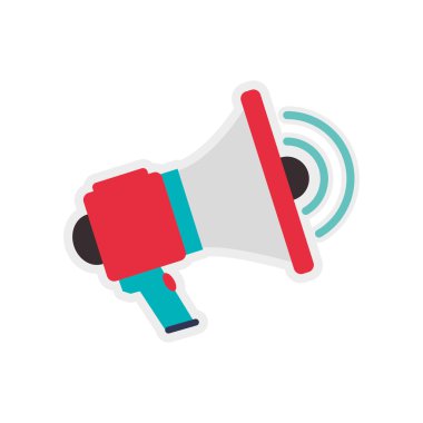 Megafon simgesi. İletişim tasarımı. vektör grafiği