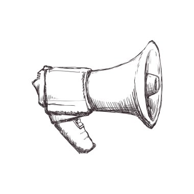 Megafon simgesi. İletişim tasarımı. vektör grafiği