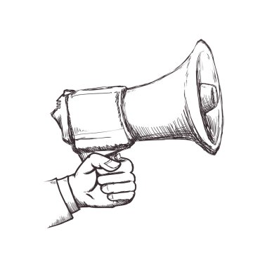 Megafon simgesi. İletişim tasarımı. vektör grafiği