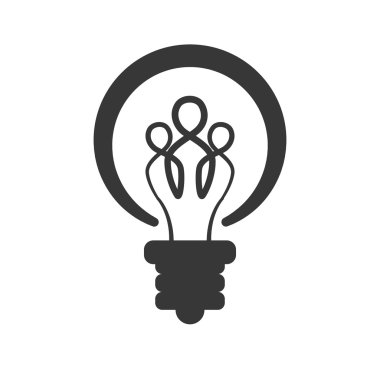 Ekip çalışması simgesi. Soyut insanlar ve destek tasarım. Vektör grafiği