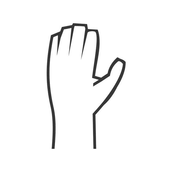Gesto com ícone de dedos. Design de mão. Gráfico vetorial — Vetor de Stock