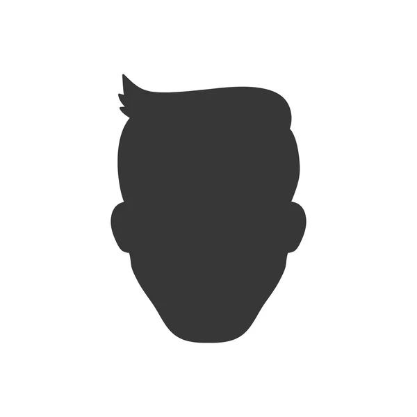 Icono de silueta hombre cabeza. Diseño masculino Avatar. Gráfico vectorial — Vector de stock