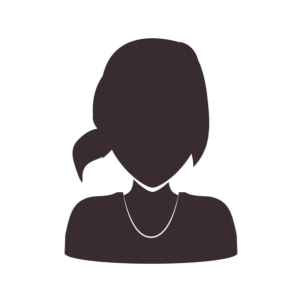 Vrouw hoofd en romp pictogram. Avatar vrouwelijke ontwerp. Vectorafbeelding — Stockvector