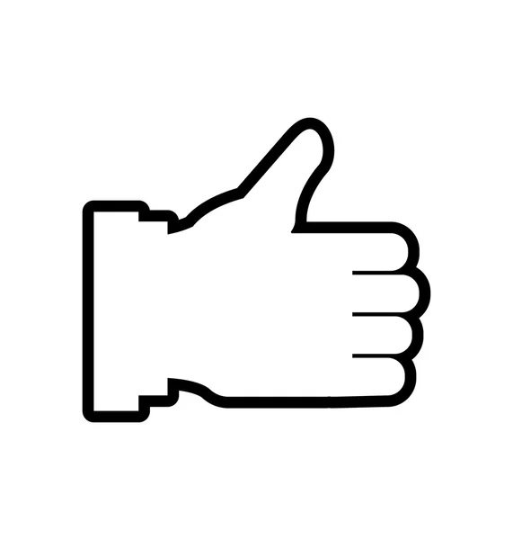親指を立てます。人間の手のアイコン。ジェスチャ設計。ベクター グラフィック — ストックベクタ