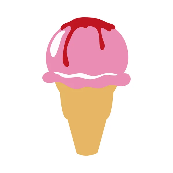 Cone do ícone do gelado. Sobremesa e design doce. Gráfico vetorial — Vetor de Stock