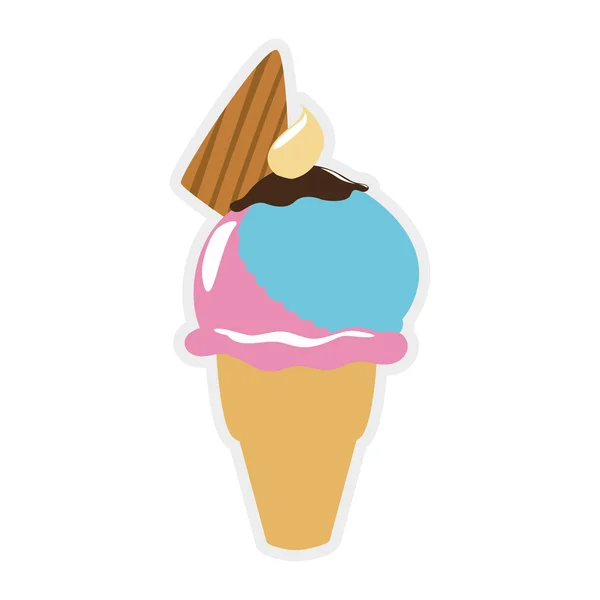 Kegel van ijs pictogram. Dessert en zoete ontwerp. Vectorafbeelding — Stockvector