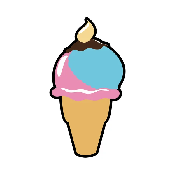 Cone do ícone do gelado. Sobremesa e design doce. Gráfico vetorial — Vetor de Stock