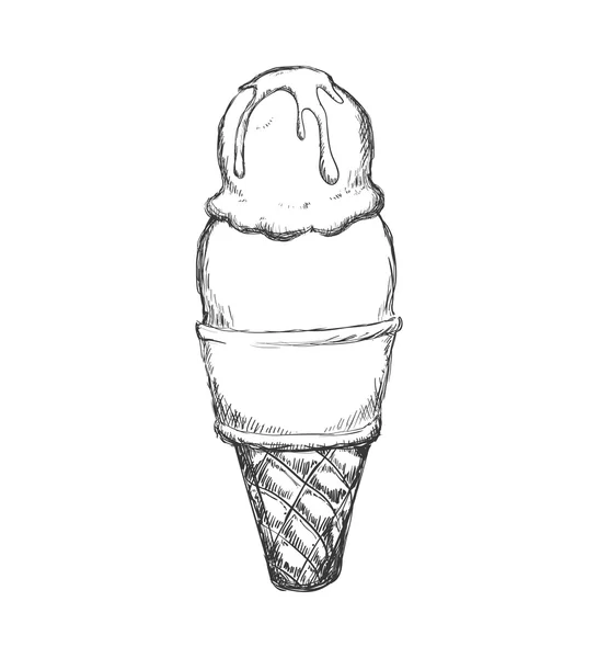 Cone do ícone do gelado. Sobremesa e design doce. Gráfico vetorial —  Vetores de Stock