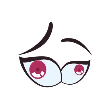 Deli çizgi film göz simgesini. Tasarım görünümü ve ifade. Vektör grafik