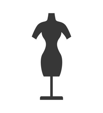 Manken terzi dikiş Dükkanı simgesi. Vektör grafiği