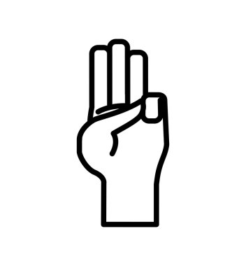 el parmak hareketi palm siluet simge. Vektör grafiği