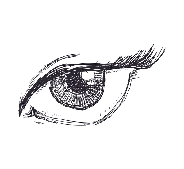 Vrouwelijke oogpictogram. Ontwerp kijken en bekijken. Vectorafbeelding — Stockvector