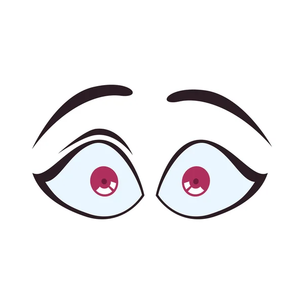 Icona dell'occhio cartone animato sorpreso. Progettazione di vista ed espressione. Vettore g — Vettoriale Stock