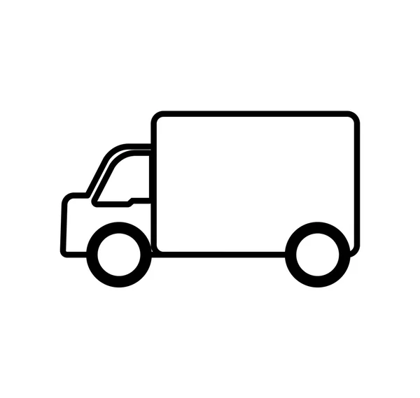 Vrachtwagen levering verzendkosten silhouet pictogram. Vectorafbeelding — Stockvector