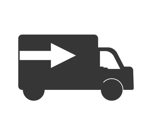 Entrega de camiones icono de silueta de envío. Gráfico vectorial — Vector de stock