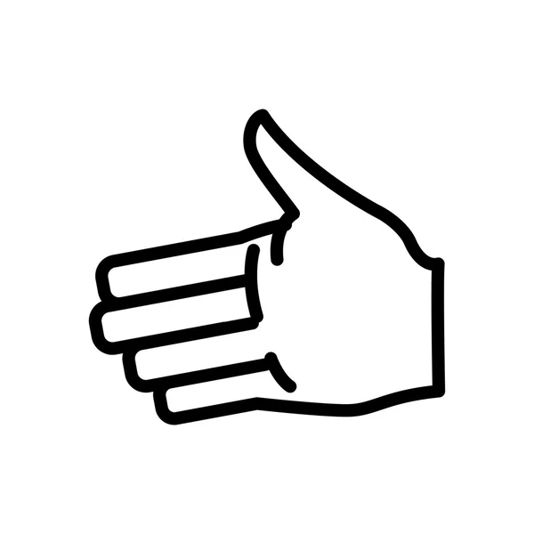 Великі пальці вгору рука жест пальця піктограма силует долоні. Векторний граф — стоковий вектор