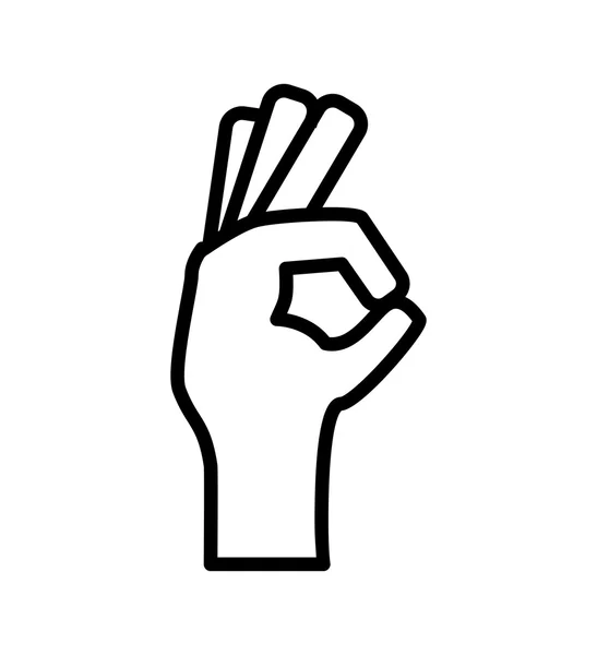 Hand finger gesture palm silhouette icon. Vector graphic — Stock Vector