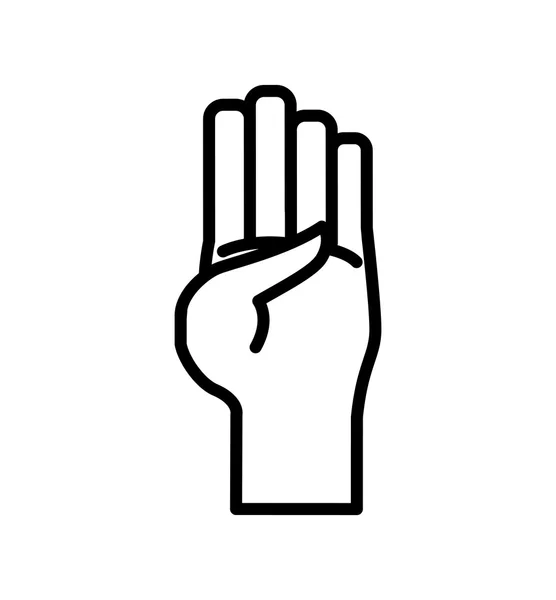 Hand finger gesture palm silhouette icon. Vector graphic — Stock Vector