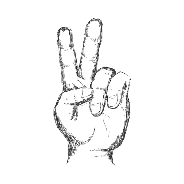 Dos mano dedo gesto icono de la palma. Gráfico vectorial — Vector de stock