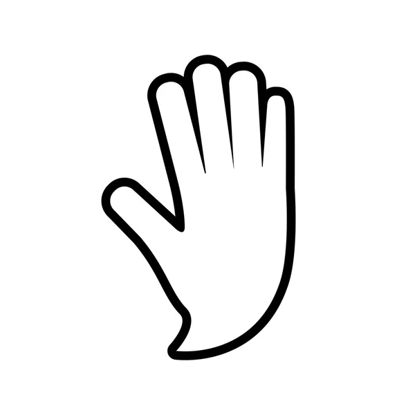 Mano dito gesto palmo icona della silhouette. Grafico vettoriale — Vettoriale Stock