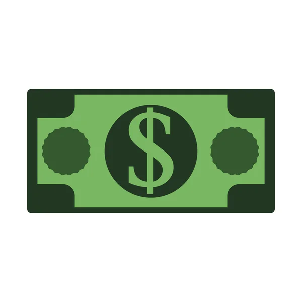 Verde factura dinero pago comprar icono. Gráfico vectorial — Vector de stock