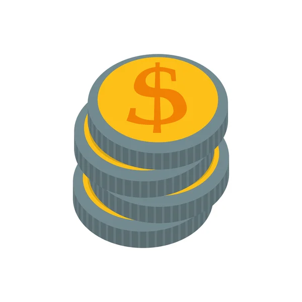 Arany érme pénz fizetési vásárolni ikonra. Vektorgrafikus — Stock Vector