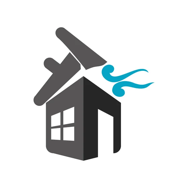 Twister ikona ochrany domu domů pojištění úrazové. Vektorový gr — Stockový vektor