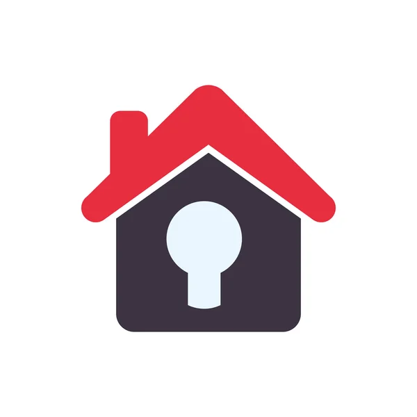 Padlock house home insurance accident protection icon. Vector gr — Stock Vector