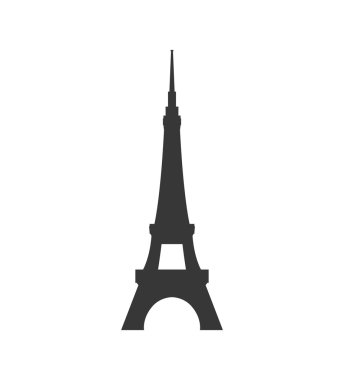 Eyfel Kulesi Paris bina Fransa simgesi. Vektör grafiği