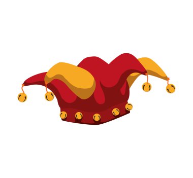 şapka arlequin karnaval kutlama simgesi. Vektör grafiği