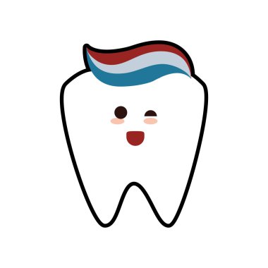 diş diş bakımı sağlık hijyen simgesi yapıştırın. Vektör grafiği