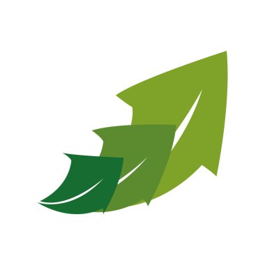 yaprak ok bitki yeşil doğa ekoloji simgesi. Vektör grafiği