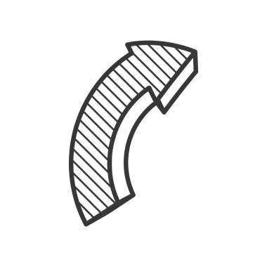 ok eğrinin yön Infographic simgesi. Vektör grafiği