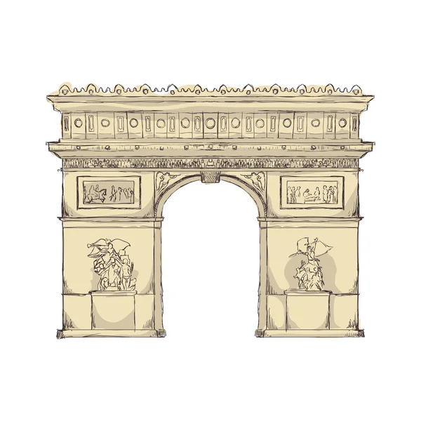 Arch of triumph paris france building icon. Vector graphic — Stock Vector