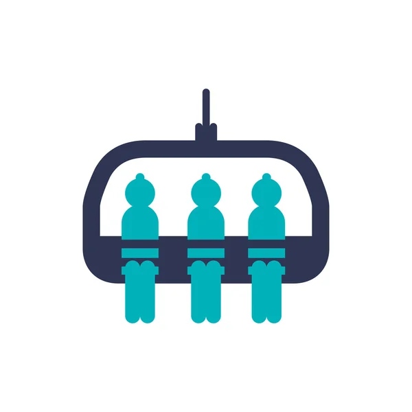 Cable car transportation air cabine winter icon. Vector graphic