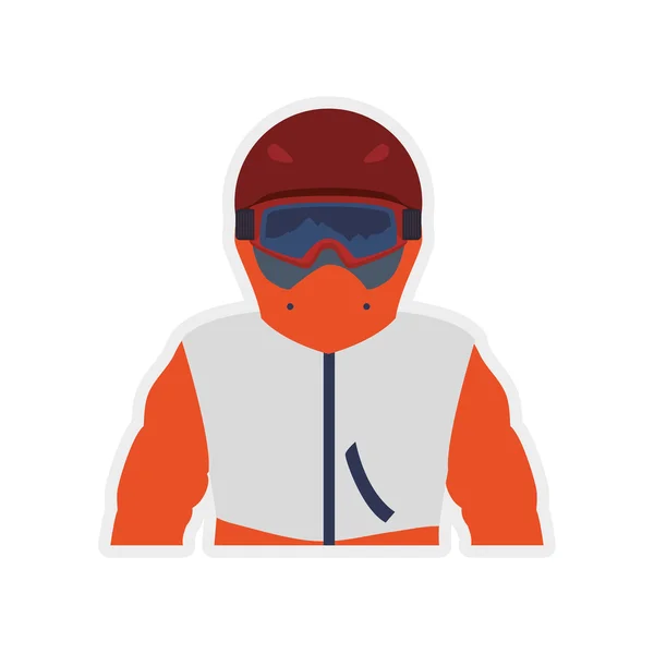 Jacket cap glasses cloth fashion winter cold icon. Vector graphi — Stock Vector