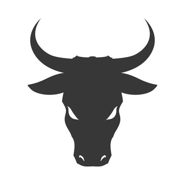 Bull horn animal silhouette farm icon. Vector graphic — Stock Vector