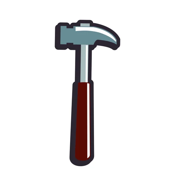 Martillo herramienta reparación construcción icono industrial. Gráfico vectorial — Vector de stock