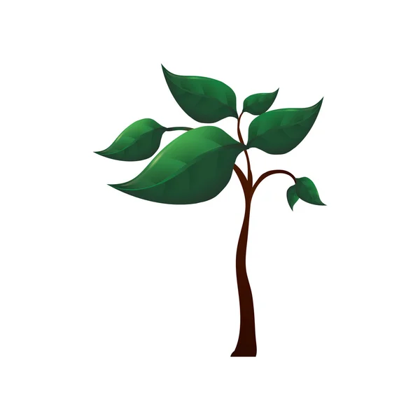 Leaf plant green nature ecology icon. Vector graphic — Stock Vector