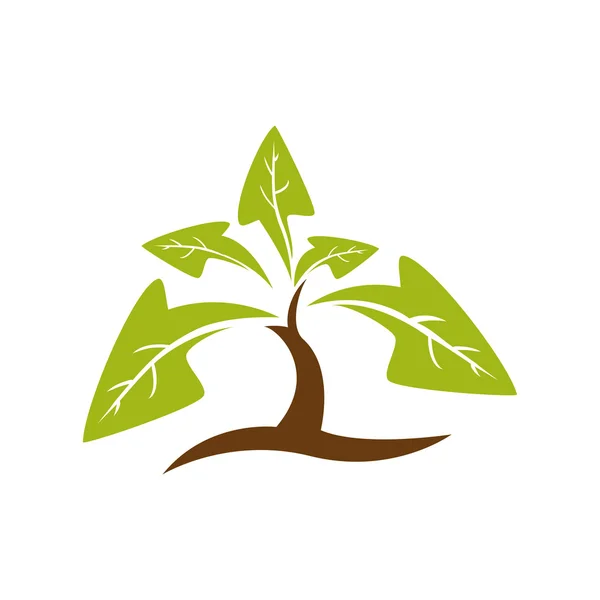 Folha seta planta verde natureza ecologia ícone. Gráfico vetorial — Vetor de Stock
