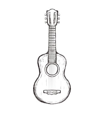 gitar dize enstrüman müzik simgesi. Vektör grafiği