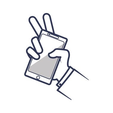 Smartphone el mobil gadget teknoloji simgesi. Vektör grafiği