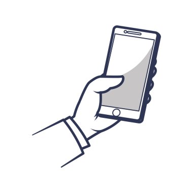 Smartphone el mobil gadget teknoloji simgesi. Vektör grafiği